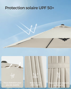 protection UPF50+ solaire, matiere parasol de terasse