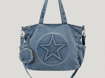 sac cabas bleu en denim pour femme a double sangle 