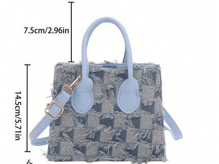 sac carré femme bleu et blanc style moderne