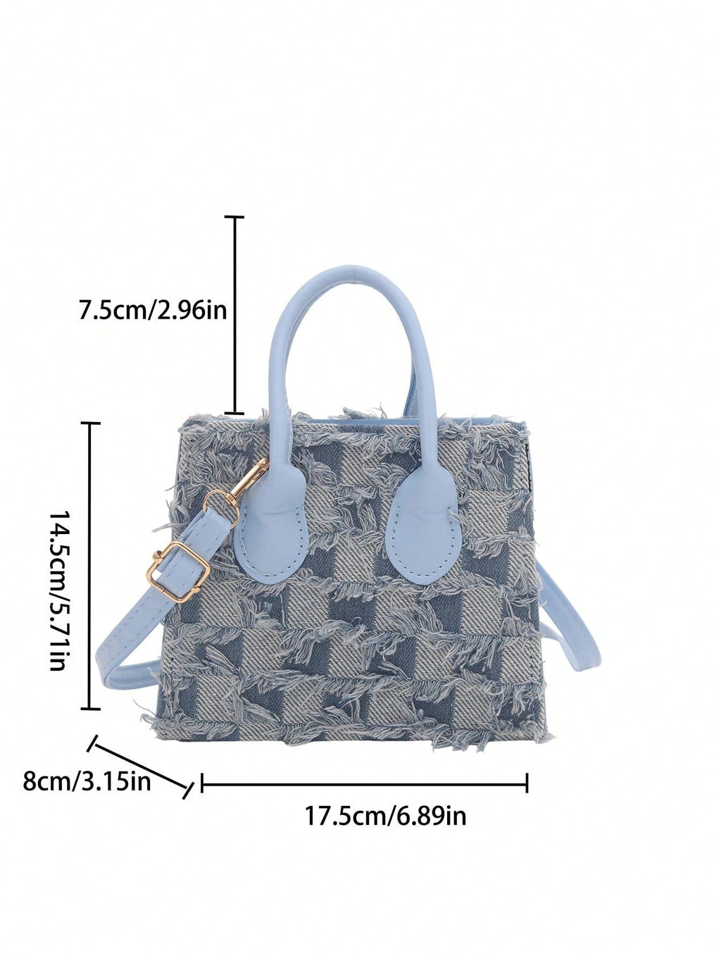 sac carré femme bleu et blanc style moderne