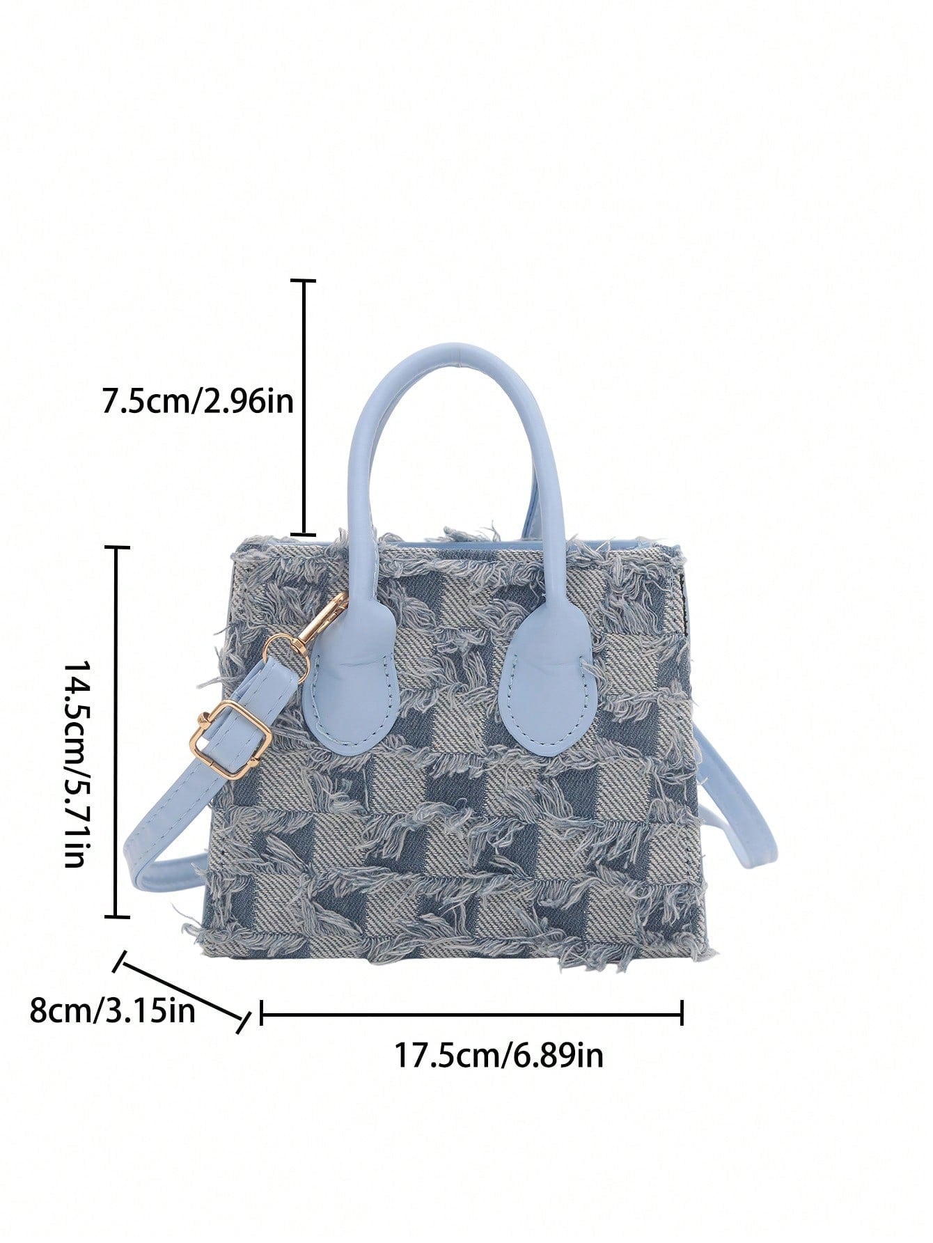 sac carré femme bleu et blanc style moderne