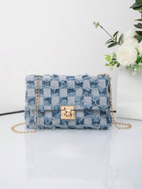 sac à main femme bandoulière chaîne finition denim 6