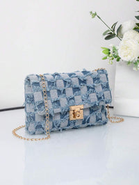 sac à main femme bandoulière chaîne finition denim 7