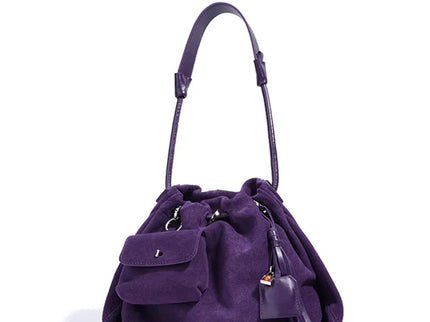 Solène Suede Leather Bucket Shoulder Handbag