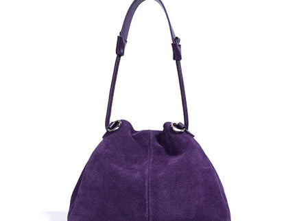 Solène Suede Leather Bucket Shoulder Handbag