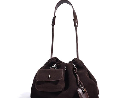 Solène Suede Leather Bucket Shoulder Handbag