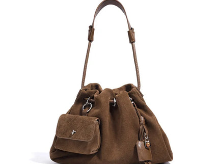 Solène Suede Leather Bucket Shoulder Handbag