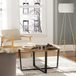 table basse industrielle JUIA avec structure en acier noir