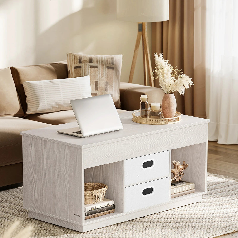table basse relevable BALE avec plateau lift top et rangements