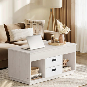 table basse relevable BALE avec plateau lift top et rangements