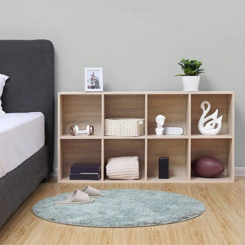 étagère en bois MAUI à 8 compartiments pour salon ou bureau