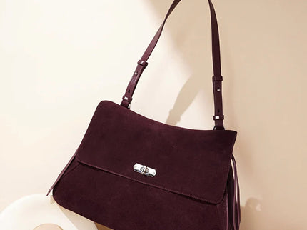 Virelle Suede Leather Shoulder Handbag