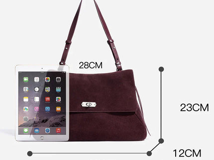 Virelle Suede Leather Shoulder Handbag